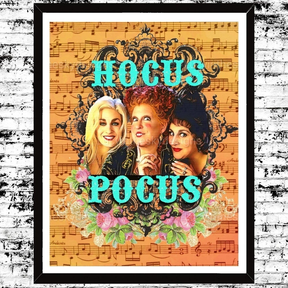 Hocus Pocus Witches Halloween Decor Art Print Home Decor 8.5x11